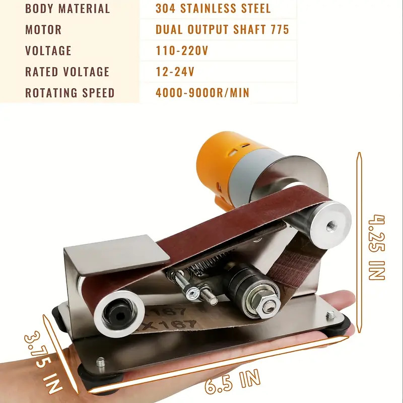 Mini Electric Belt Sander DIY Polishing Grinding Machine Cutter Edges Sharpener