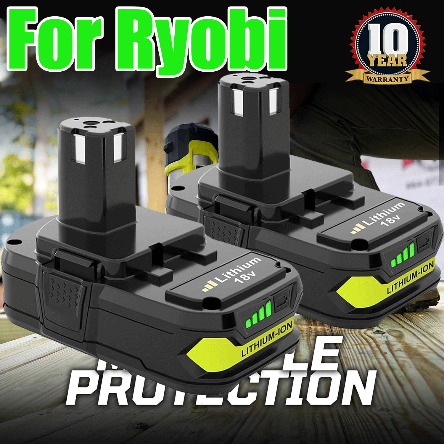 2PACK 3.6Ah For RYOBI 18V Lithium-Ion Battery One Plus Compact P190 P192 P108