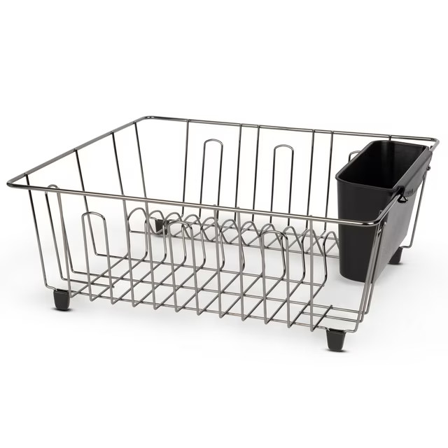 Mainstays Small Dish Drainer Rack – Chrome/Black