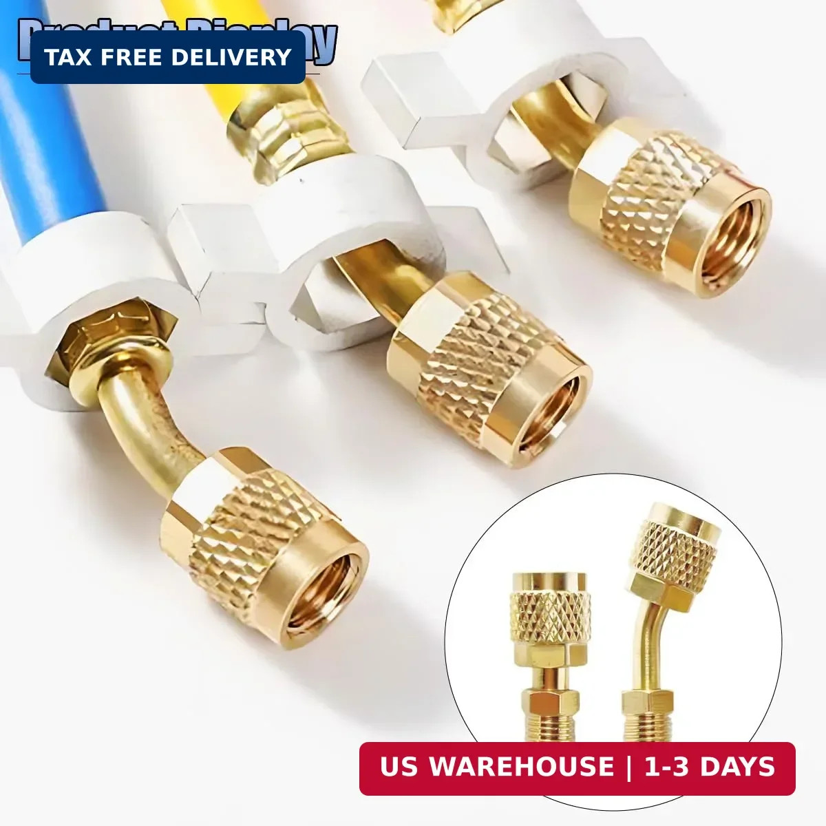 ZIMISI Car R410A Straight & Angled Adapter, Mini Split Adapter (2PCS) | Car HVAC