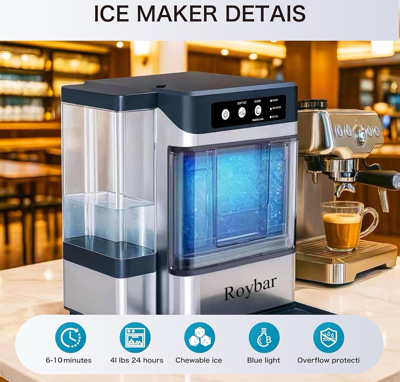Large Capacity Ice Makers Countertop One-Click Operation Self-Cleaning Portable