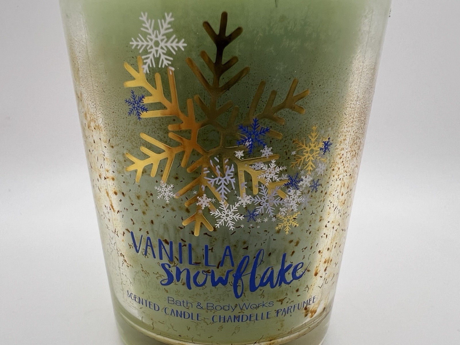Bath & Body Works Vanilla Snowflake Scented Candle 1-Wick 6.3 oz rare HTF