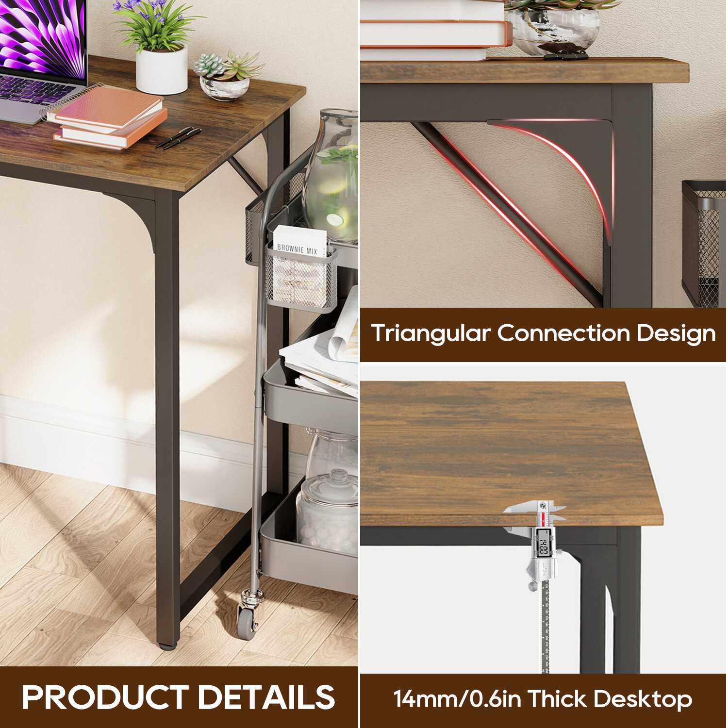 39 inches Computer Desk, Modern Simple Style Desk for Home Office, Study Student
