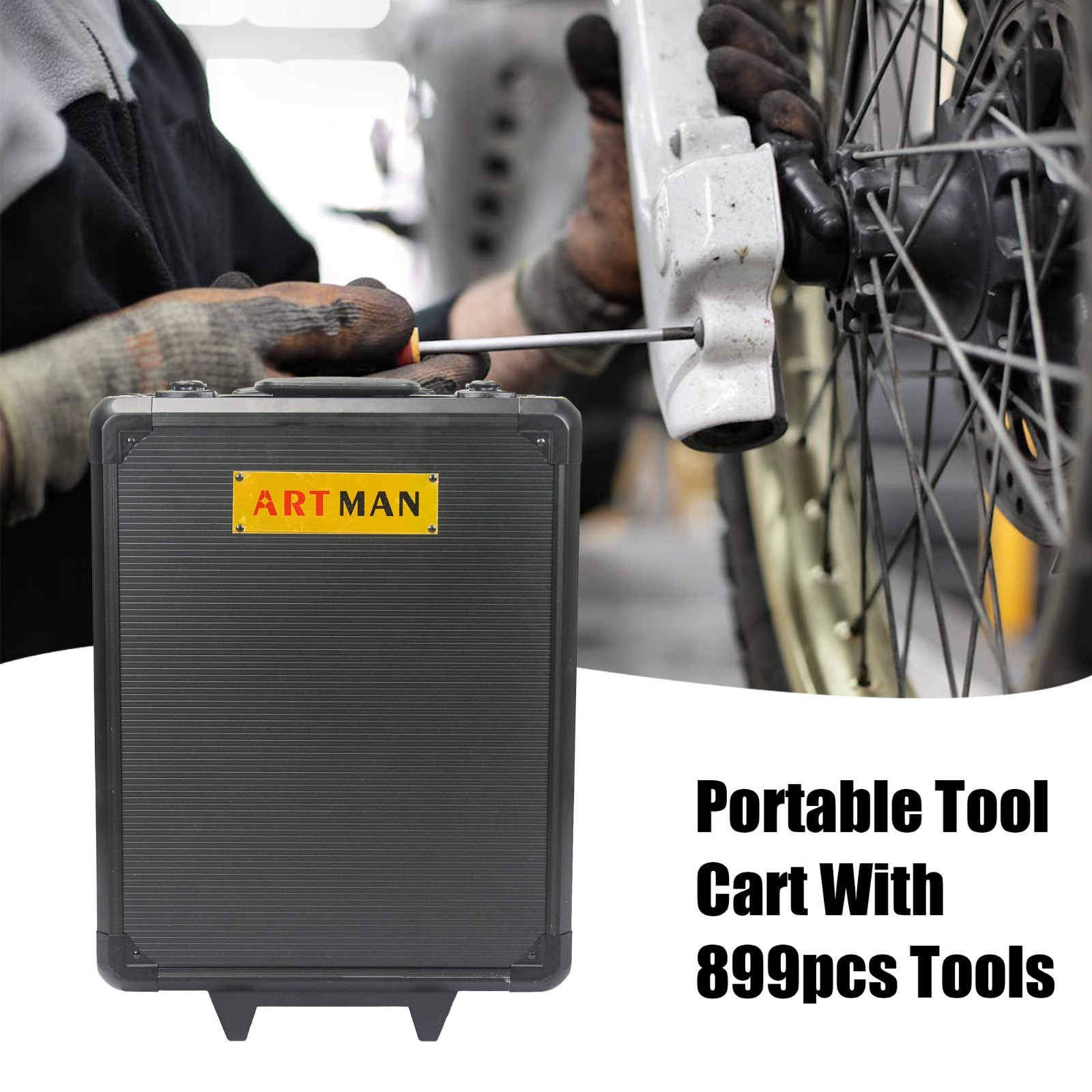 899pcs Home Repair Tool Set Kit, Toolbox Storage Case with 4 Drawers
