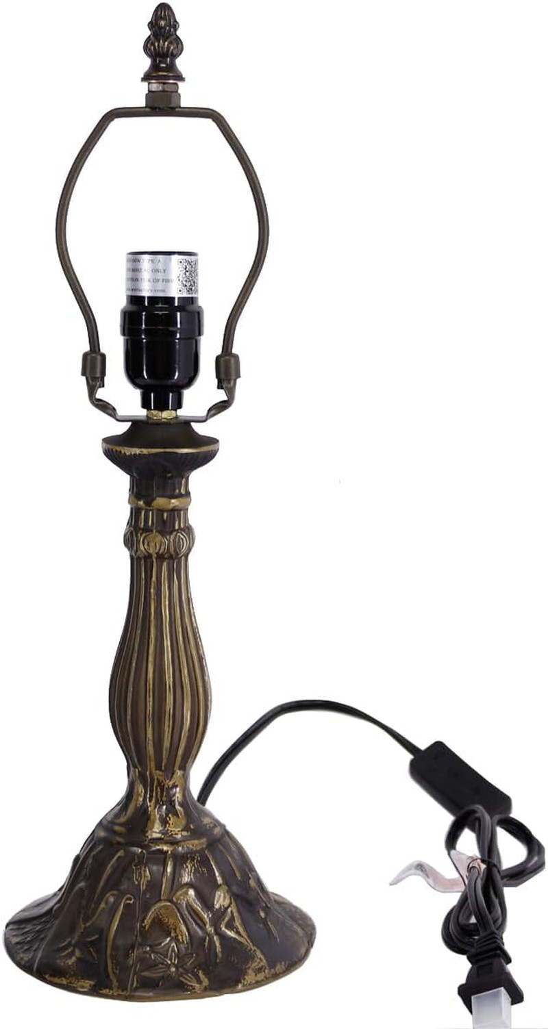 Elegant Dark Bronze Tiffany Table Lamp Base, 18″ Height, Fits 8-12″ Shades