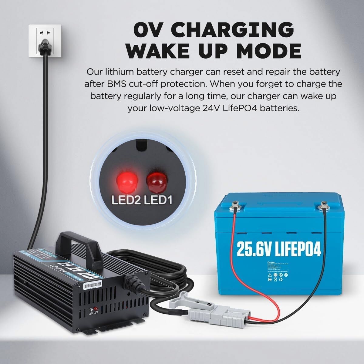 24V 20A Lithium Battery Charger LiFePO4 Battery Charger For RV Boat Truck Marine