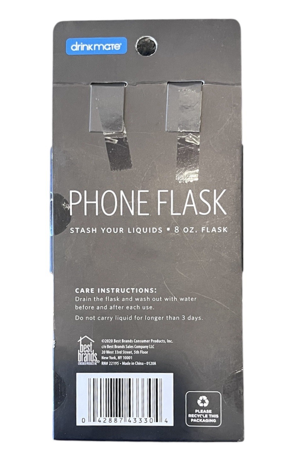 Drinkmate Plastic Phone Flask 8 oz Flask Secret Container Stash Your Liquids NEW