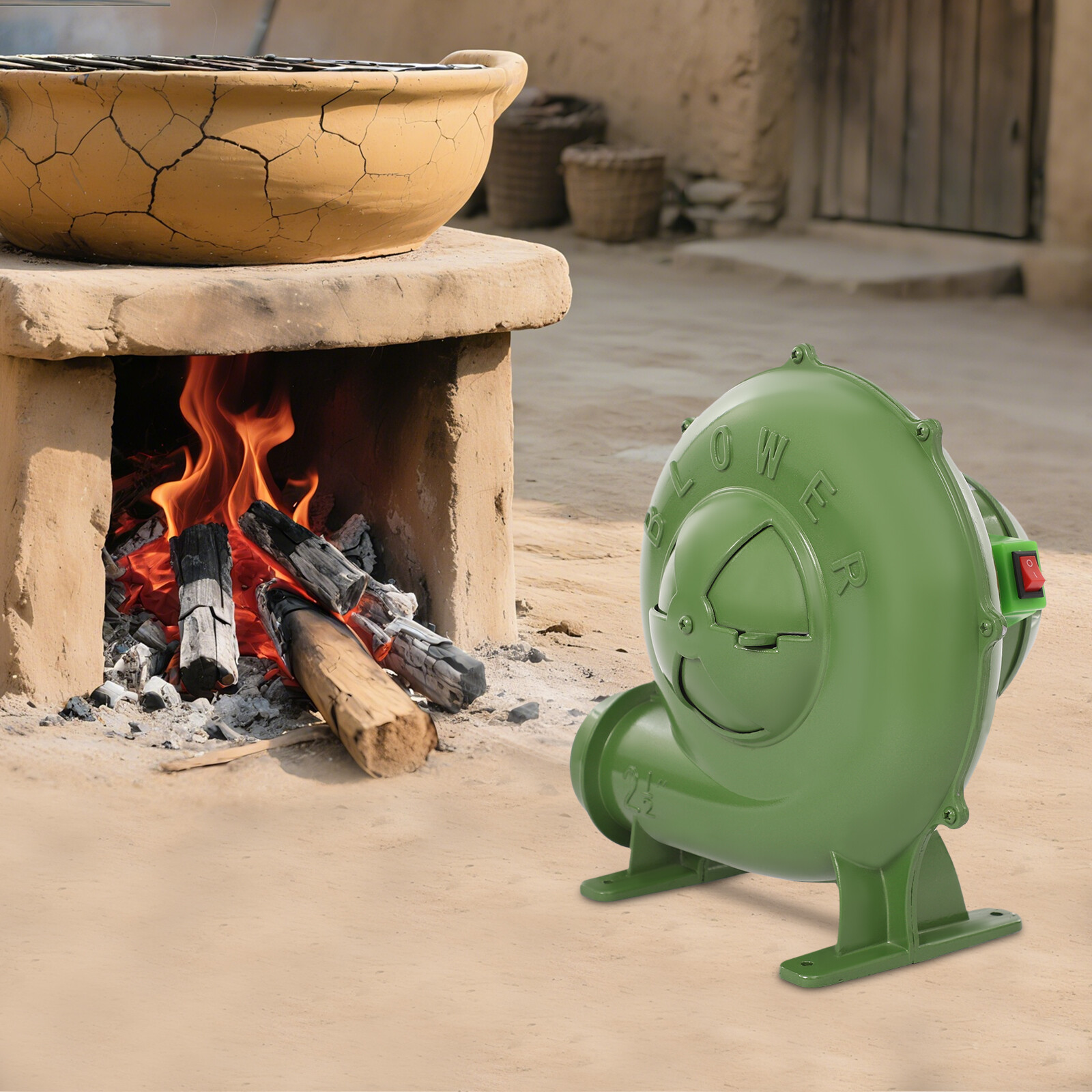 250W Electric Air Blower Fire Barbecue Melting Forge Stove Barbecue Blower