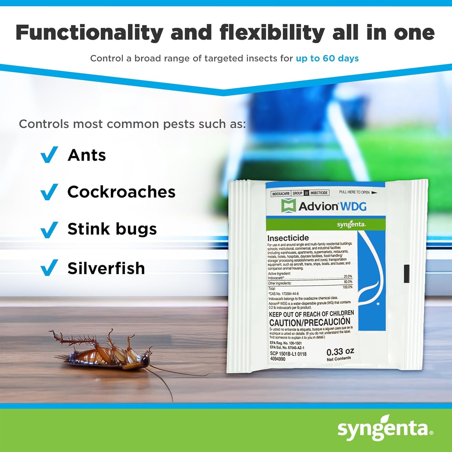 1 Pack Advion WDG Insecticide Insect Control Kill Roach Ants Etc SHIPS SAME DAY