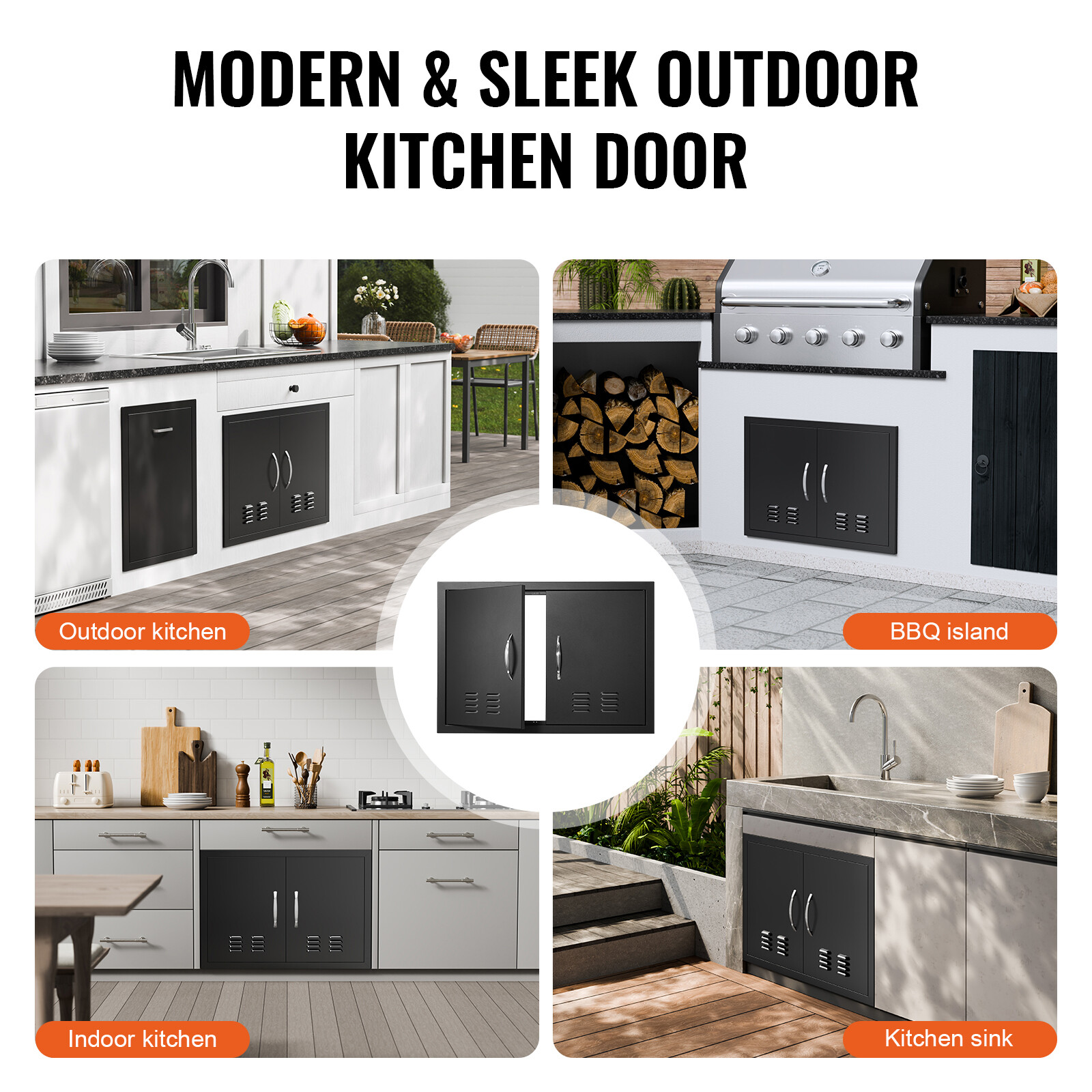 VEVOR 30×21 in BBQ Access Door BBQ Island Outdoor Kitchen Door Cold Plate w/Vent