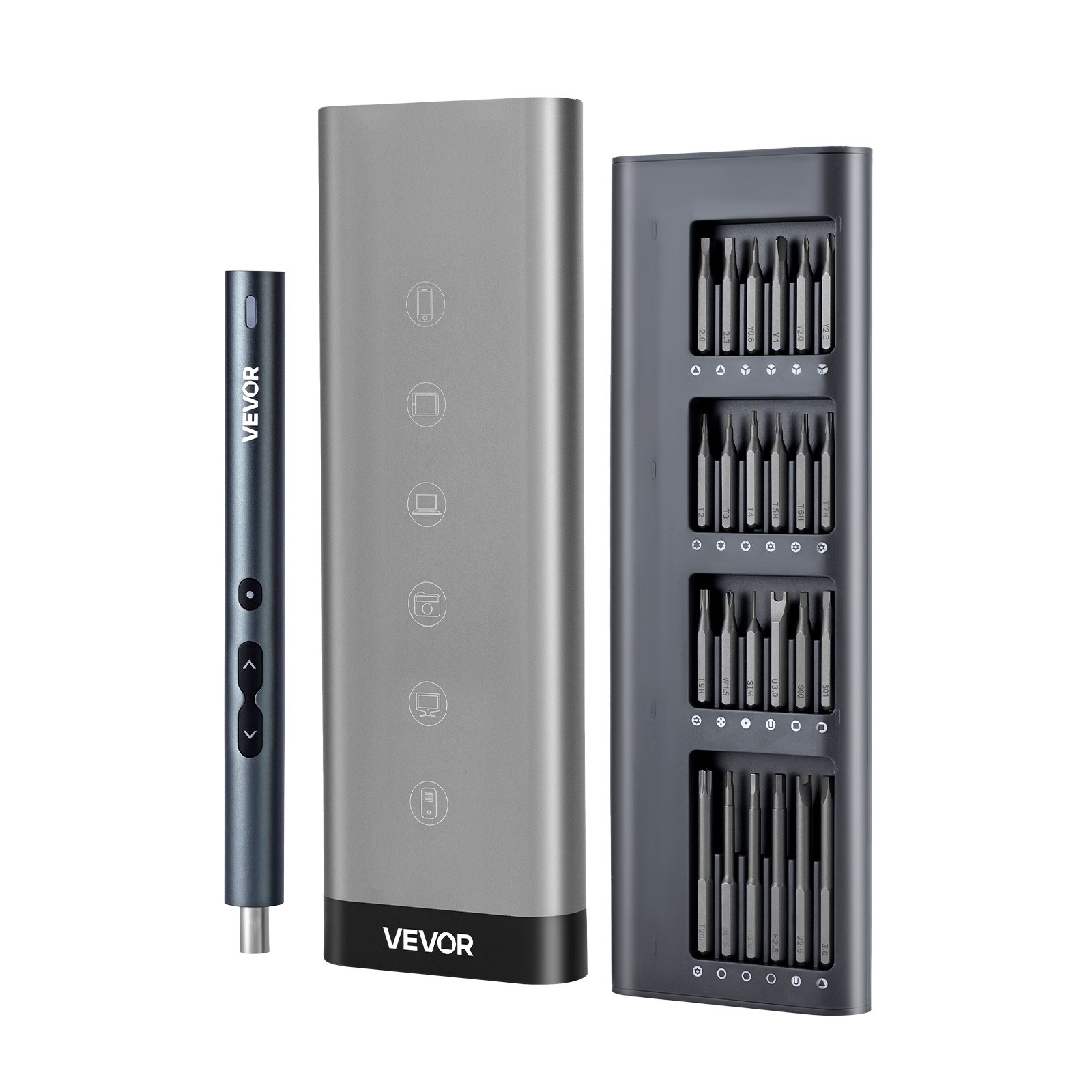 VEVOR Electric Precision Screwdriver Set Mini Electric Screwdriver with 48 Bits
