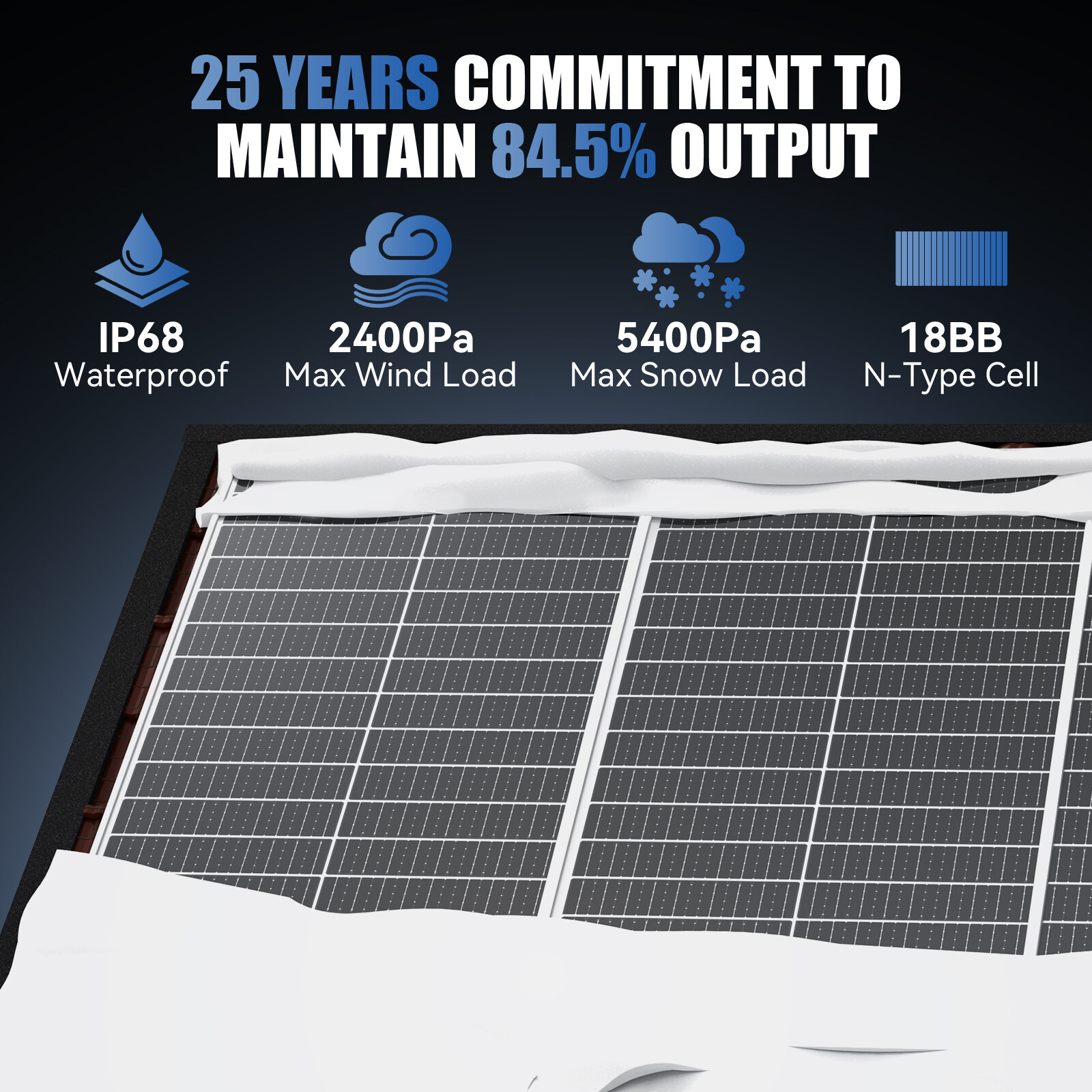 100W Watt Mono N-Type Solar Panel 18BB 25% Boat High Conversion RV Home Car