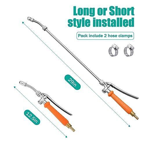 29” Sprayer Wand Replacement, 3/8″ Brass Barb Universal Stainless Sprayer Wand