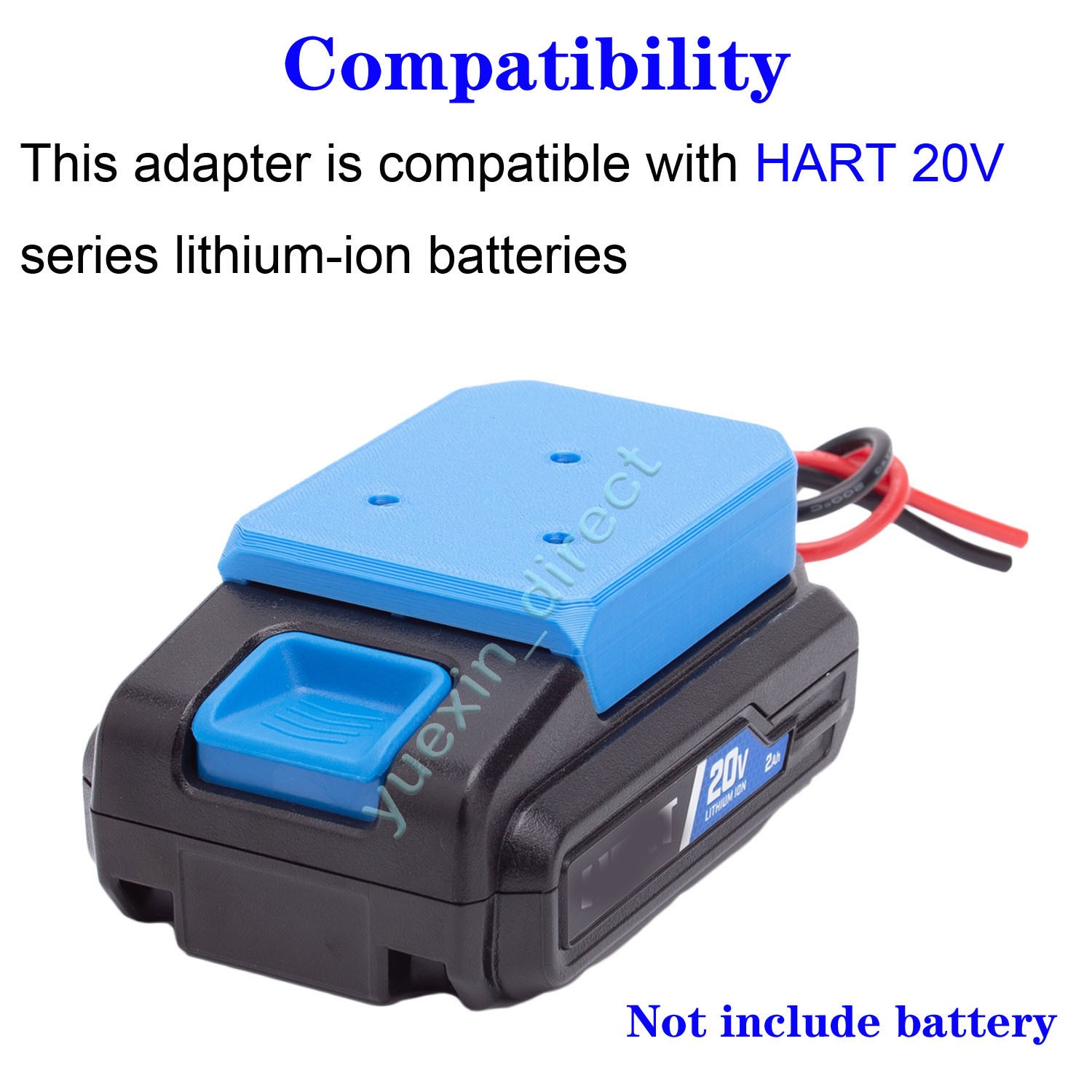For Hart 20V Lithium Li-ion Battery Convert DIY Connection Power Output Adapter