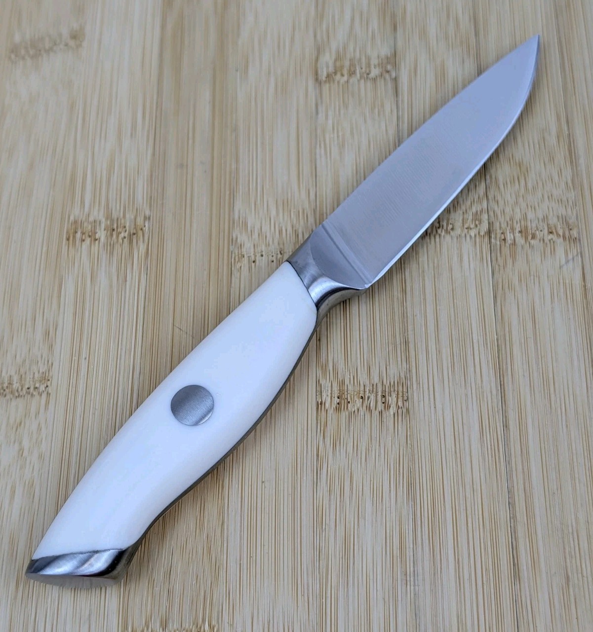 HUUSK Japan 3.5-in PARING Knife w/ HIGH-CARBON Steel Blade w/ WHITE Handle, NEW
