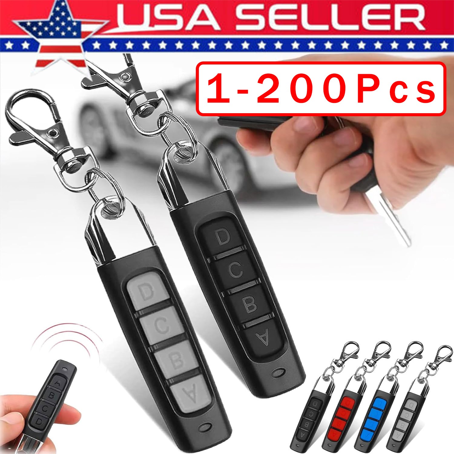 4 IN 1 Wireless Remote Control Duplicator 433MHz Remote Control Key Clone Copy