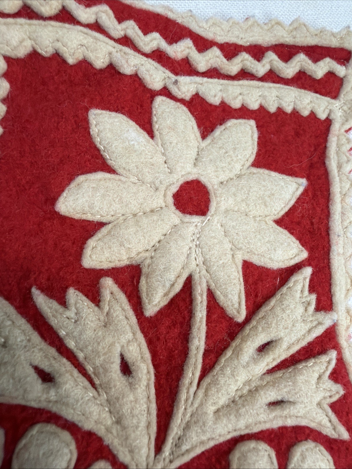 Swedish Nordic Handmade Wool Wall Hanging Trivet Kitch 8×5” Traditional Folk Art
