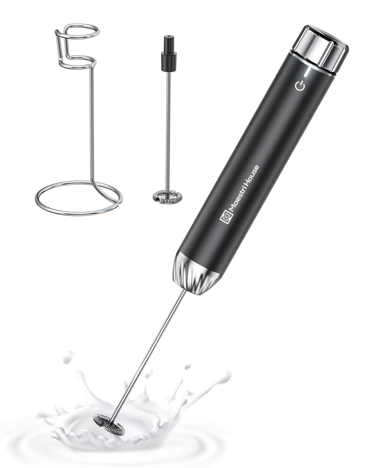 Rechargeable Milk Frother with Stepless Speed Control, LunaFro Max Handheld E…