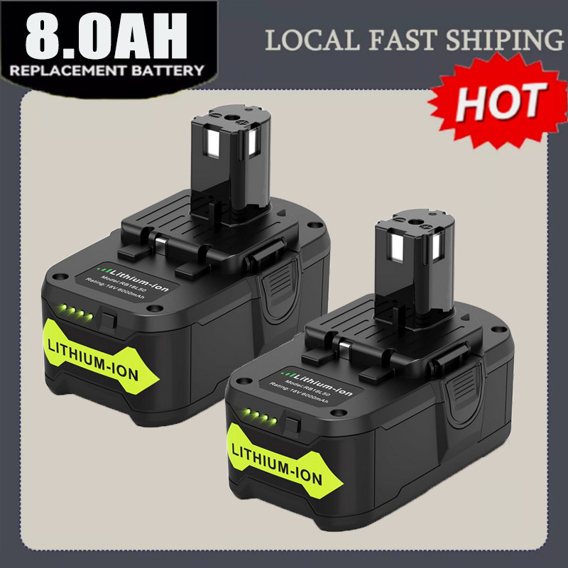 2PCS 18V 8.0AH For Ryobi One Plus P108 18 Volt Lithium-ion High Capacity Battery