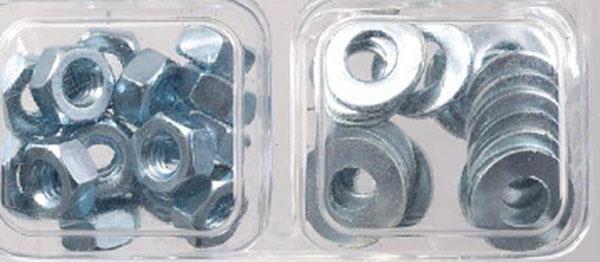 185 Pcs Nuts & Washers Combo (Flat Washers, Hex Nuts, Machine Screw Nuts)