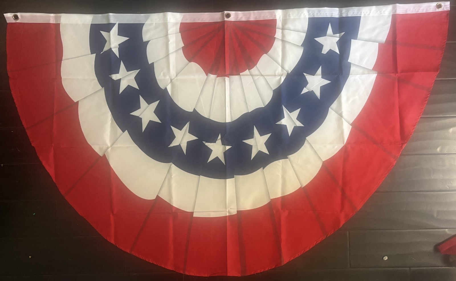 “USA BUNTING” flag 5×3 ft half circle fan polyester banner US patriotic stars
