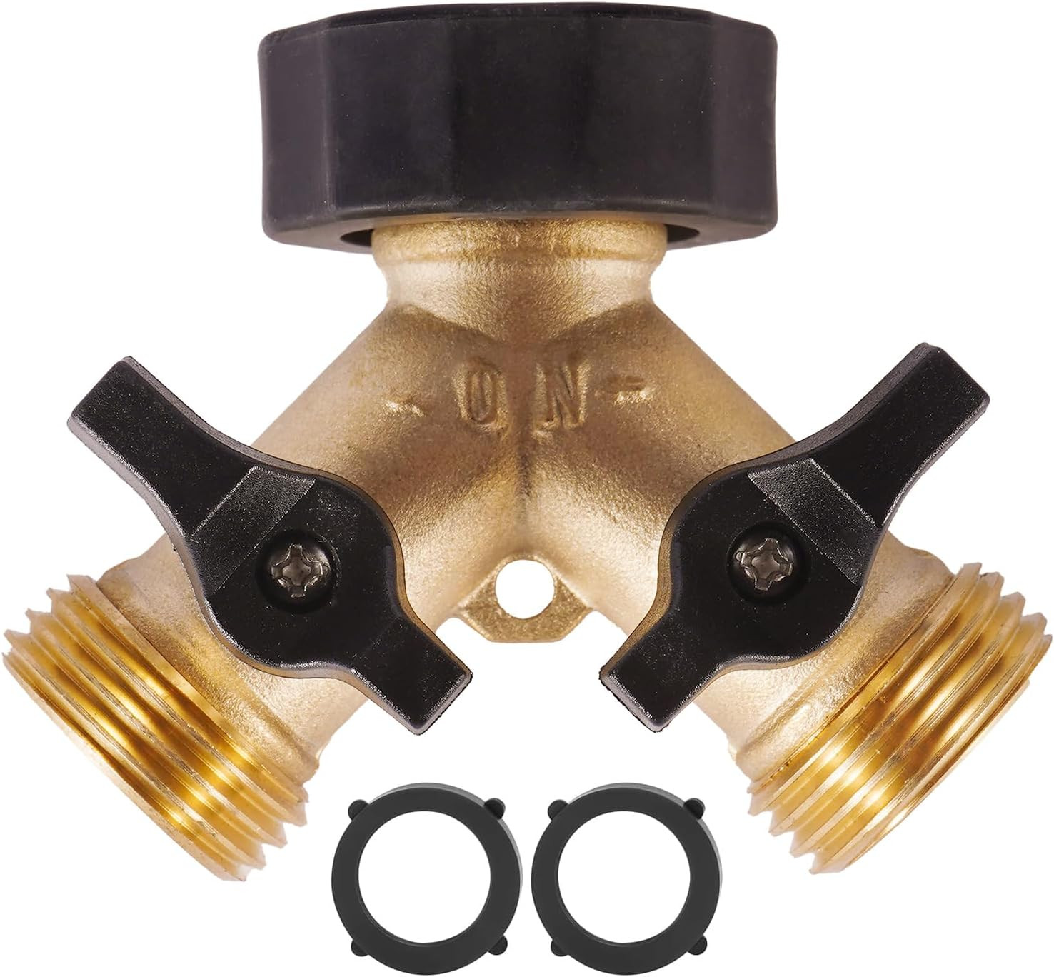 Hose Splitter, Garden Hose Splitter Heavy Duty 2 Way, Solid Brass Water Hose Y S