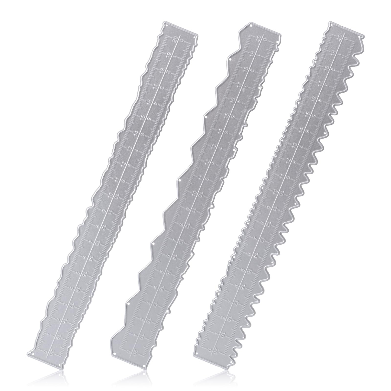 JJUNW 3 Pcs Deckle Edge Ruler Carbon Steel Metal Paper Tearing Ruler Craft Ru