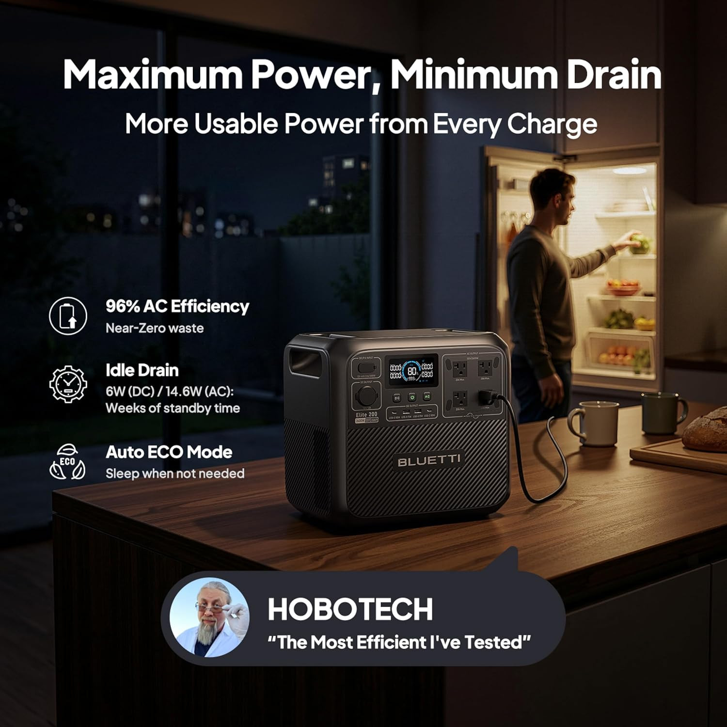BLUETTI Elite 200V2 2600W 2073Wh Portable Power Station for RV/ Home Backup