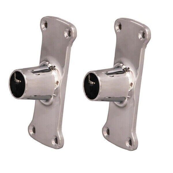 HEAVY DUTY RECTANGULAR JUMBO SHOWER ROD BRACKET HOLDER CHROME FOR 1″ ROD