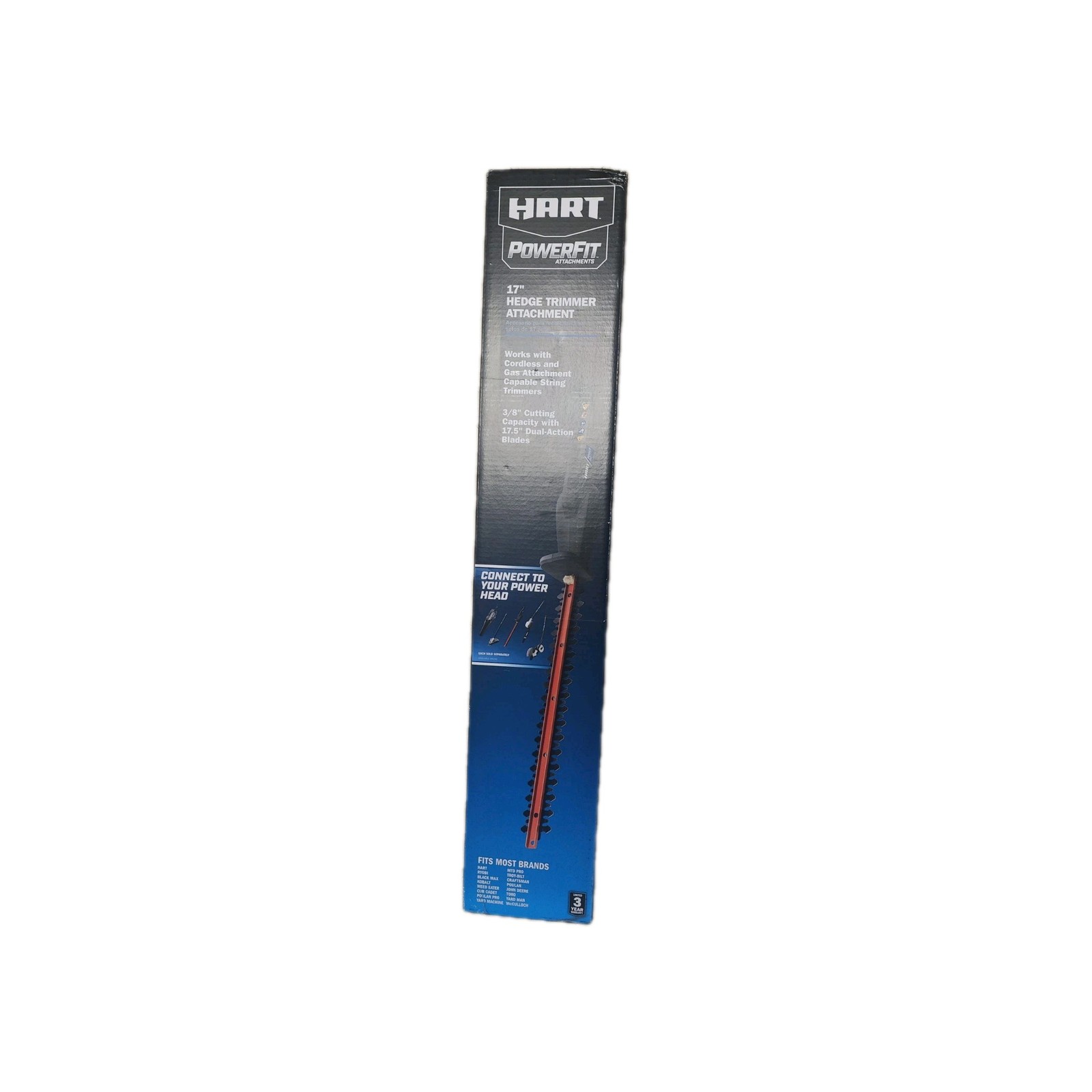 HART PowerFit 17.5″ Hedge Trimmer Attachment Fits Most Capable Trimmers New !!!