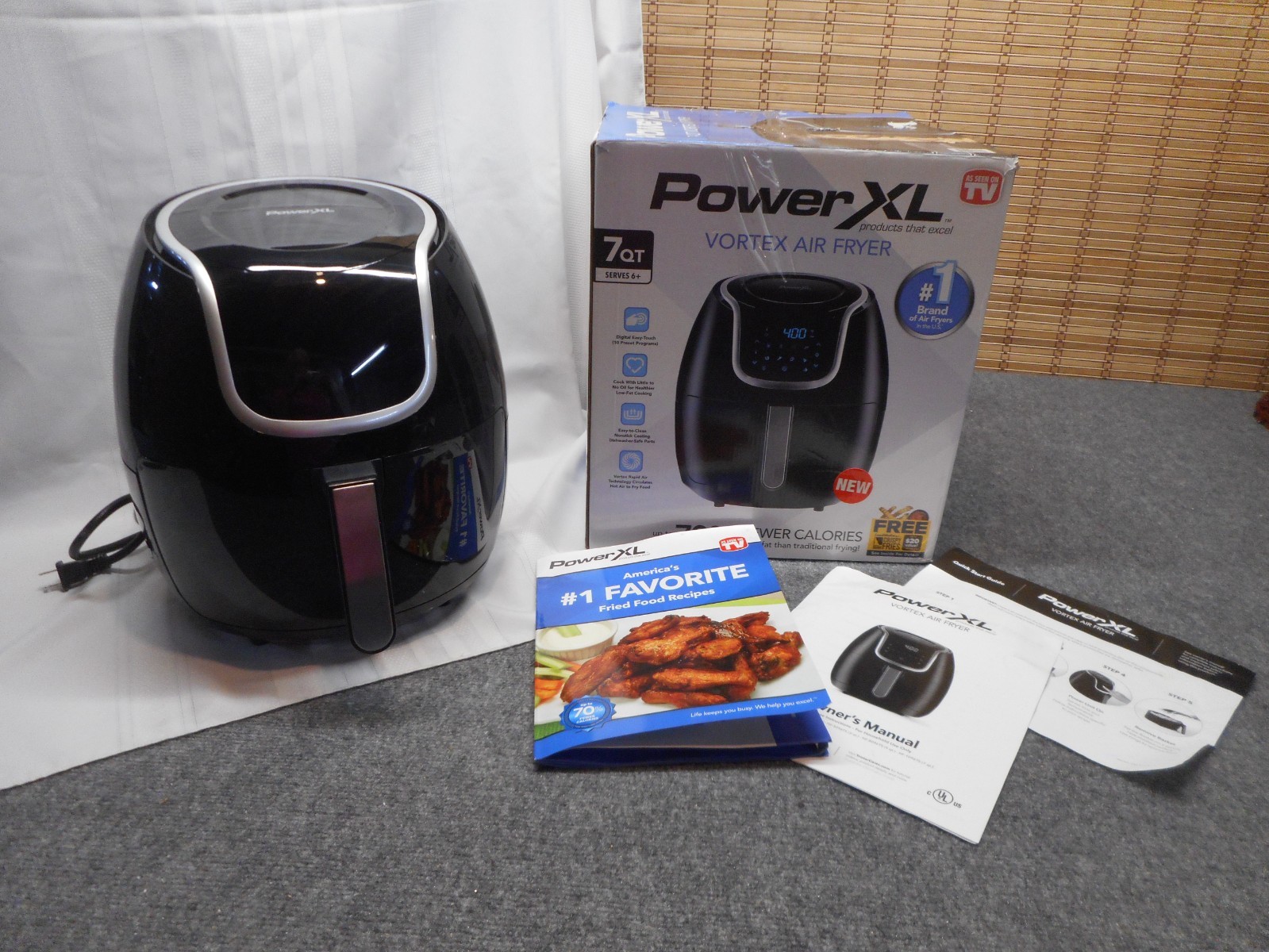 Power XL Vortex Air Fryer Pro Plus 7 Quart Black 1700W EXCELLENT