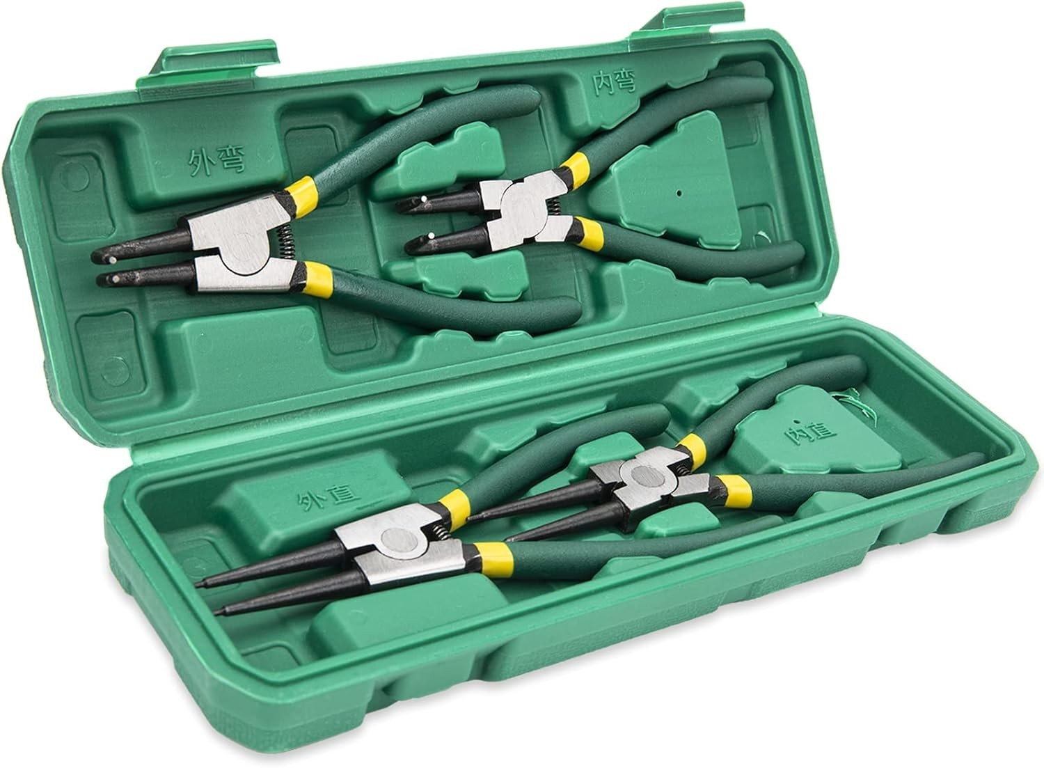 4Pcs 7″ Internal/External Snap Ring Pliers Set Heavy Duty Circlip Pliers Kit