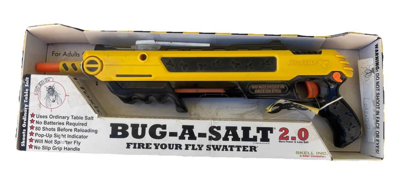 BUG-A-SALT 2.0 Yellow Salt Gun Fly Spider Insect Control Power Shooter New