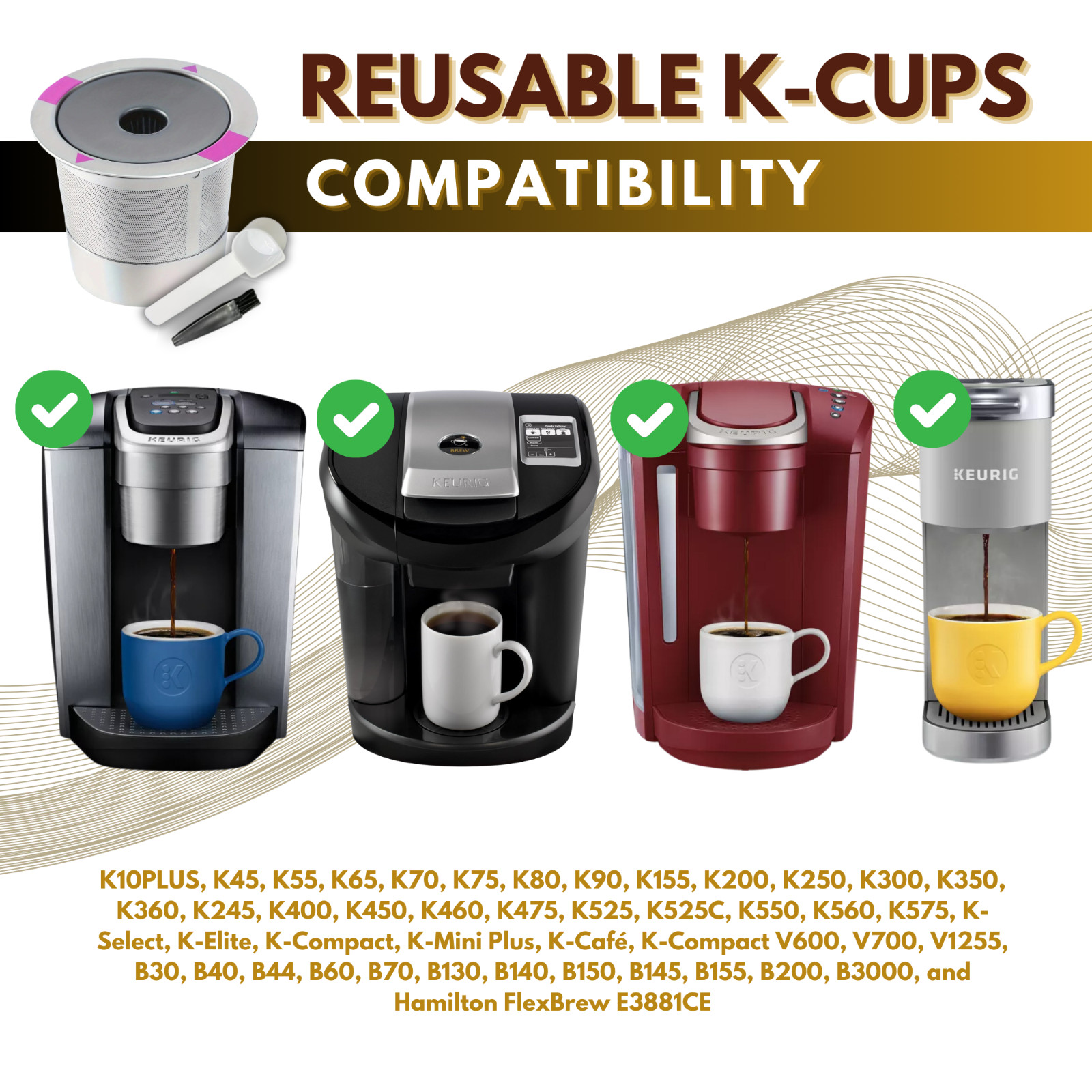 Reusable K Cup Pods 2 Pack – Stainless Steel Coffee Filter for Keurig 1.0 2.0