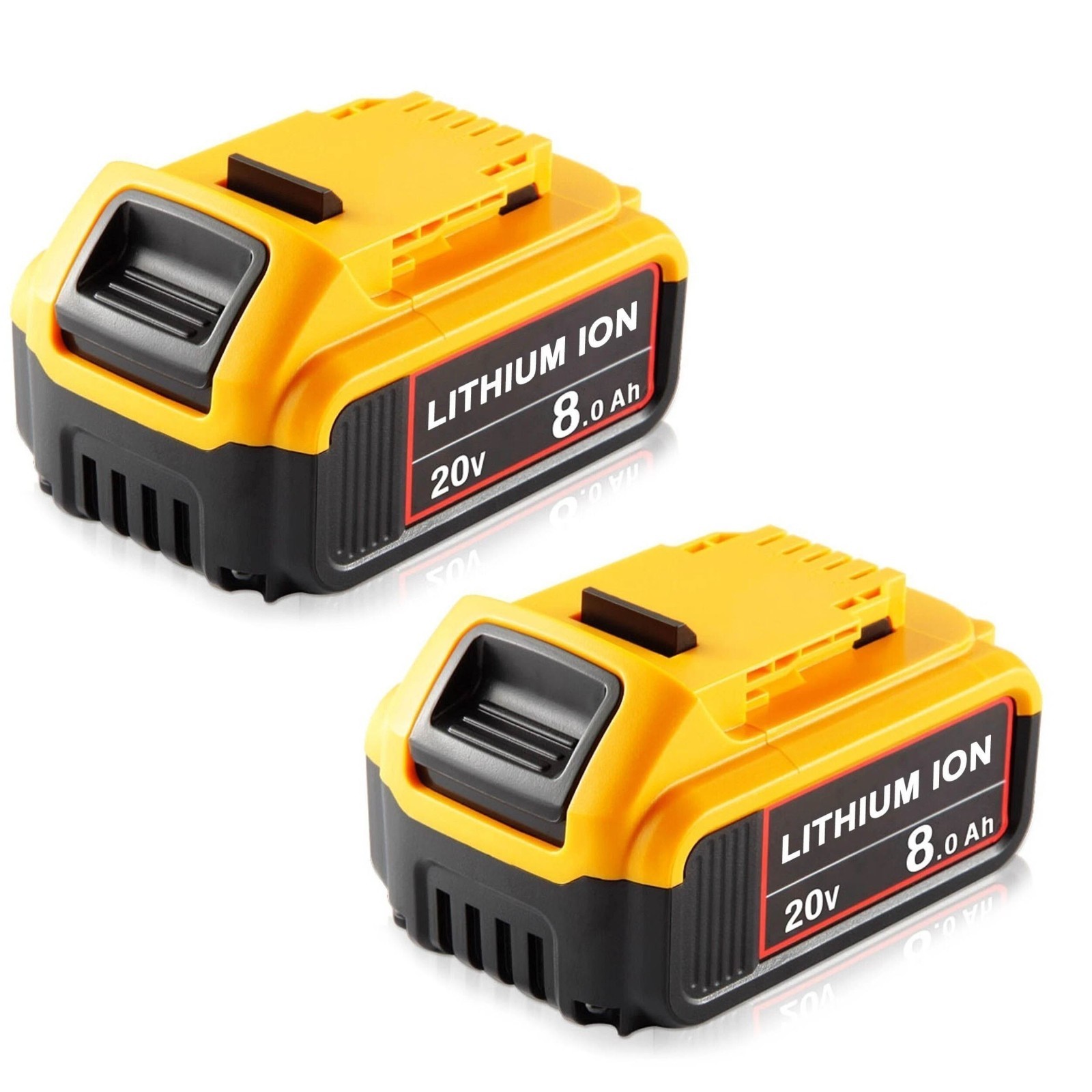 2Pack 8.0Ah Replace for Dewalt 20V Max Battery 20V Lithium-ion DCB206 DCB208 US