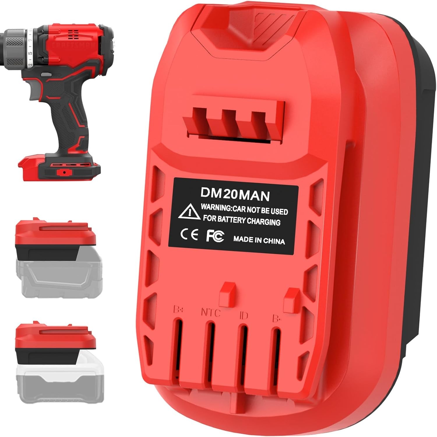 Battery Adapter for Milwaukee 18V Li-ion Battery to for Craftsman 20V Tool