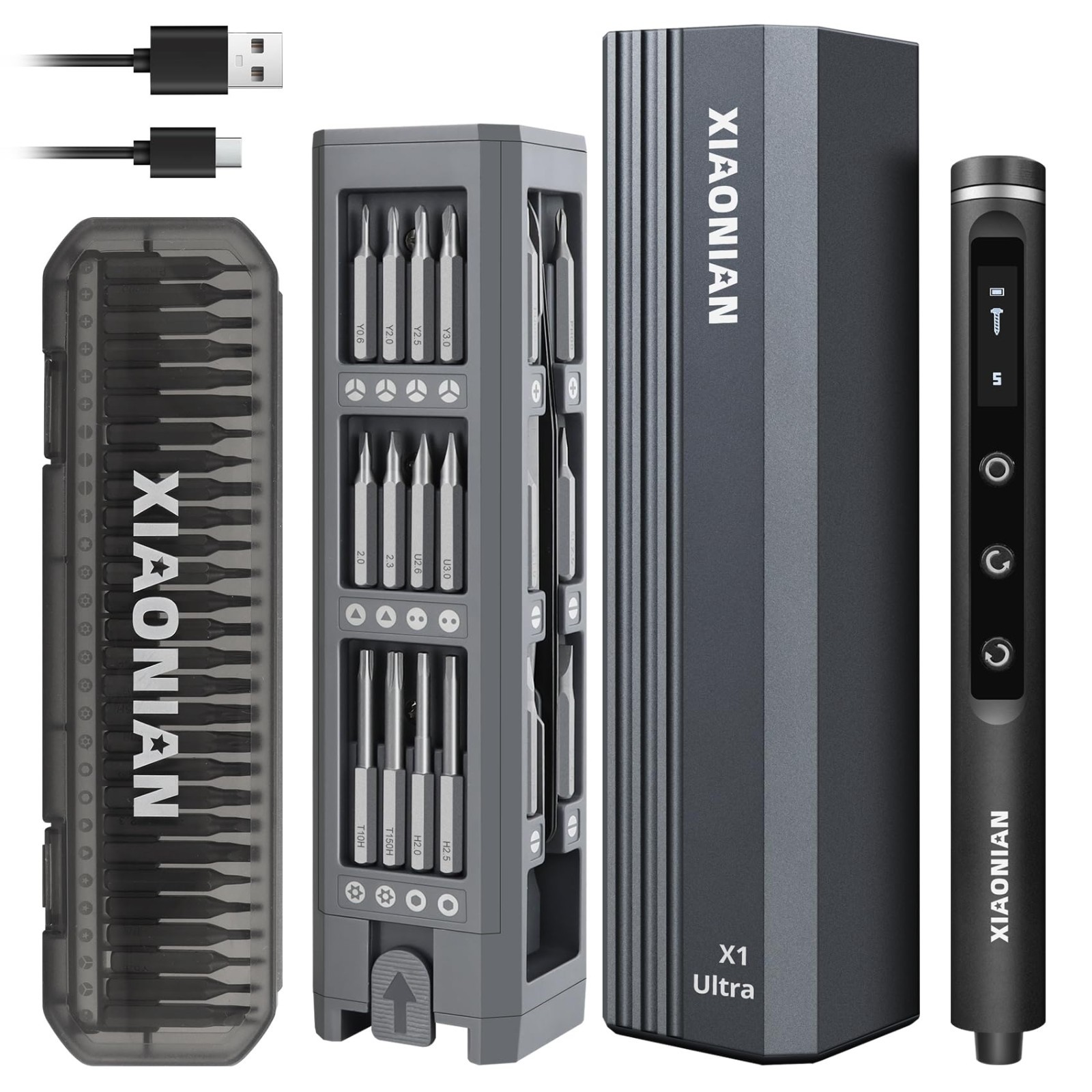 76-in-1 Mini Electric Screwdriver Set, 3.7V Cordless Repair Tool Kit with USB Ch
