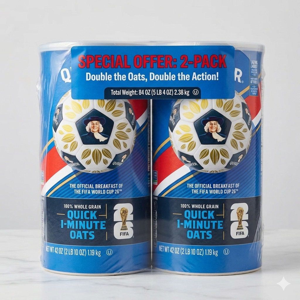 Quaker Quick 1-Minute Oats – 42 oz Canister of Quick-Cooking Oatmeal 2pack