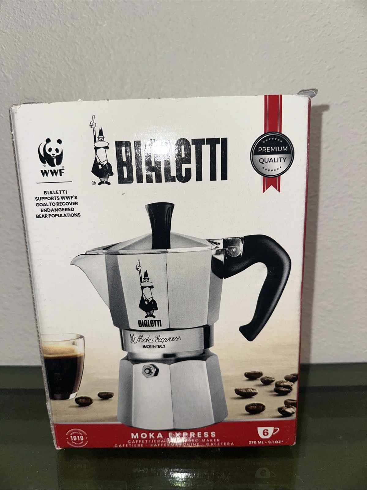 Bialetti Moka Express 6-Cup Stovetop Coffee Espresso Maker 275-06 -Made In Italy