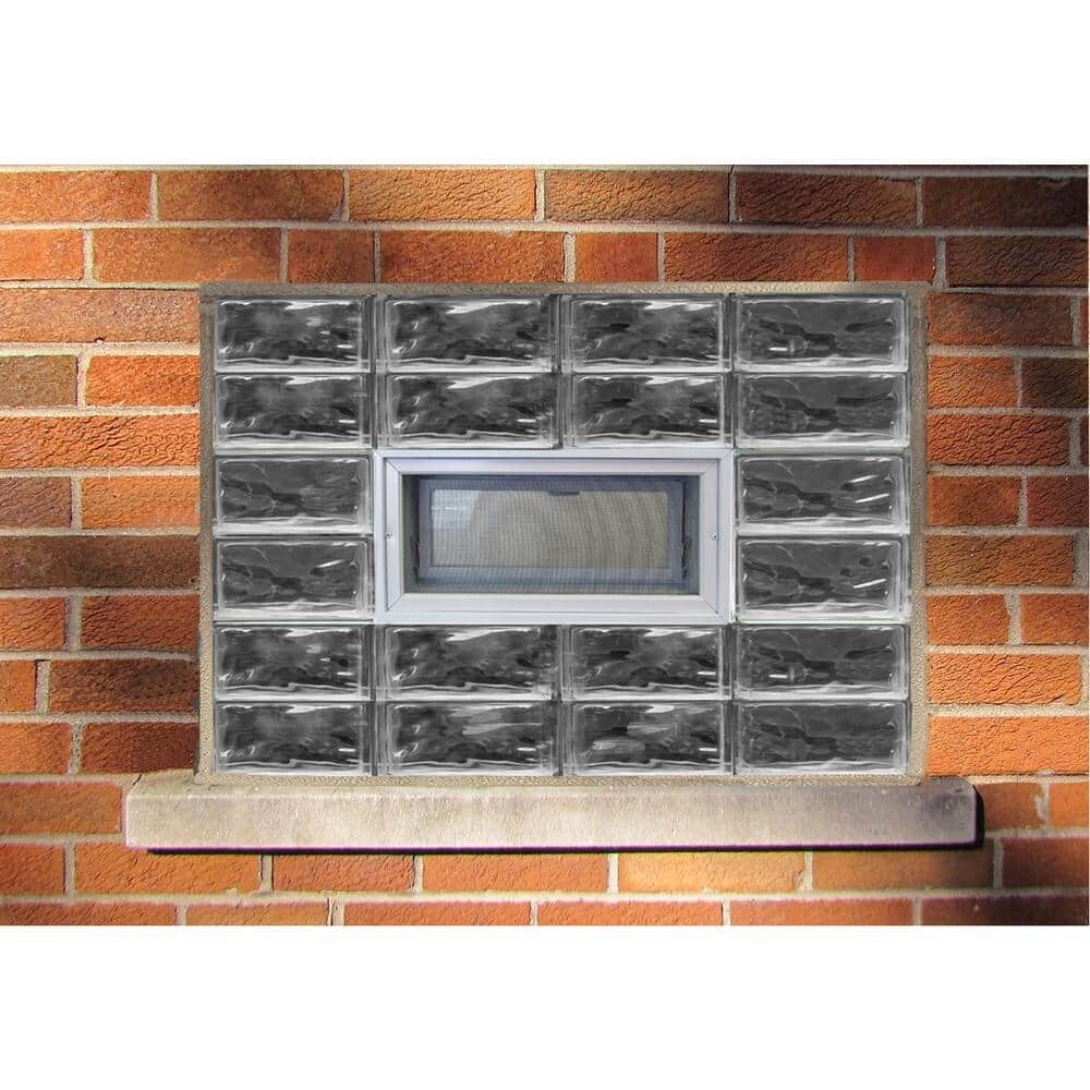 10-Pack 4x8x3 in. Wave Pattern Glass Blocks – (Actual 3.75×7.75×3.12 in)