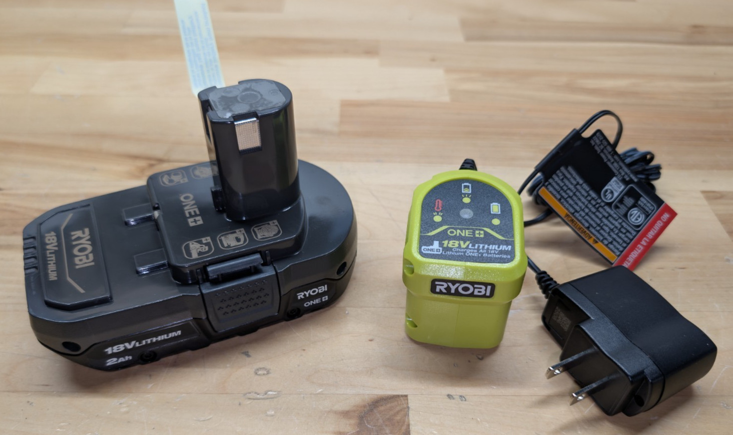 2025 Genuine OEM Ryobi ONE+ 18V 2AH Battery PBP006 & Charger P119 Starter Kit