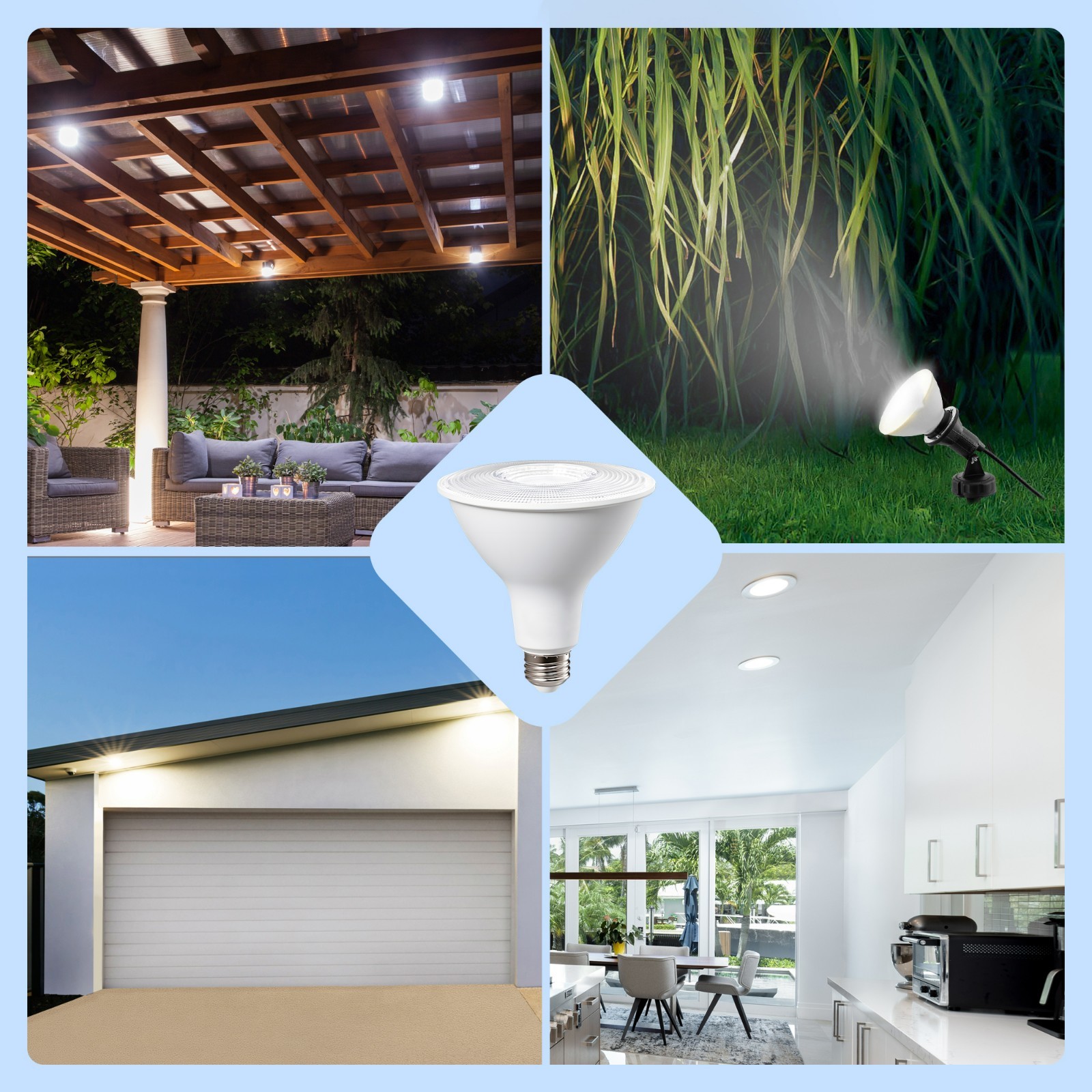 4 Pack LED PAR38 Outdoor Flood Light Bulbs, 18W(120W Equivalent),5000K Daylight