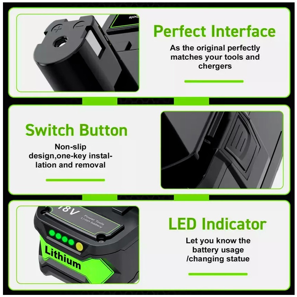 PACK For RYOBI 18V 8.0Ah P108 High Capacity Battery 18Volt Lithium-Ion One Plus