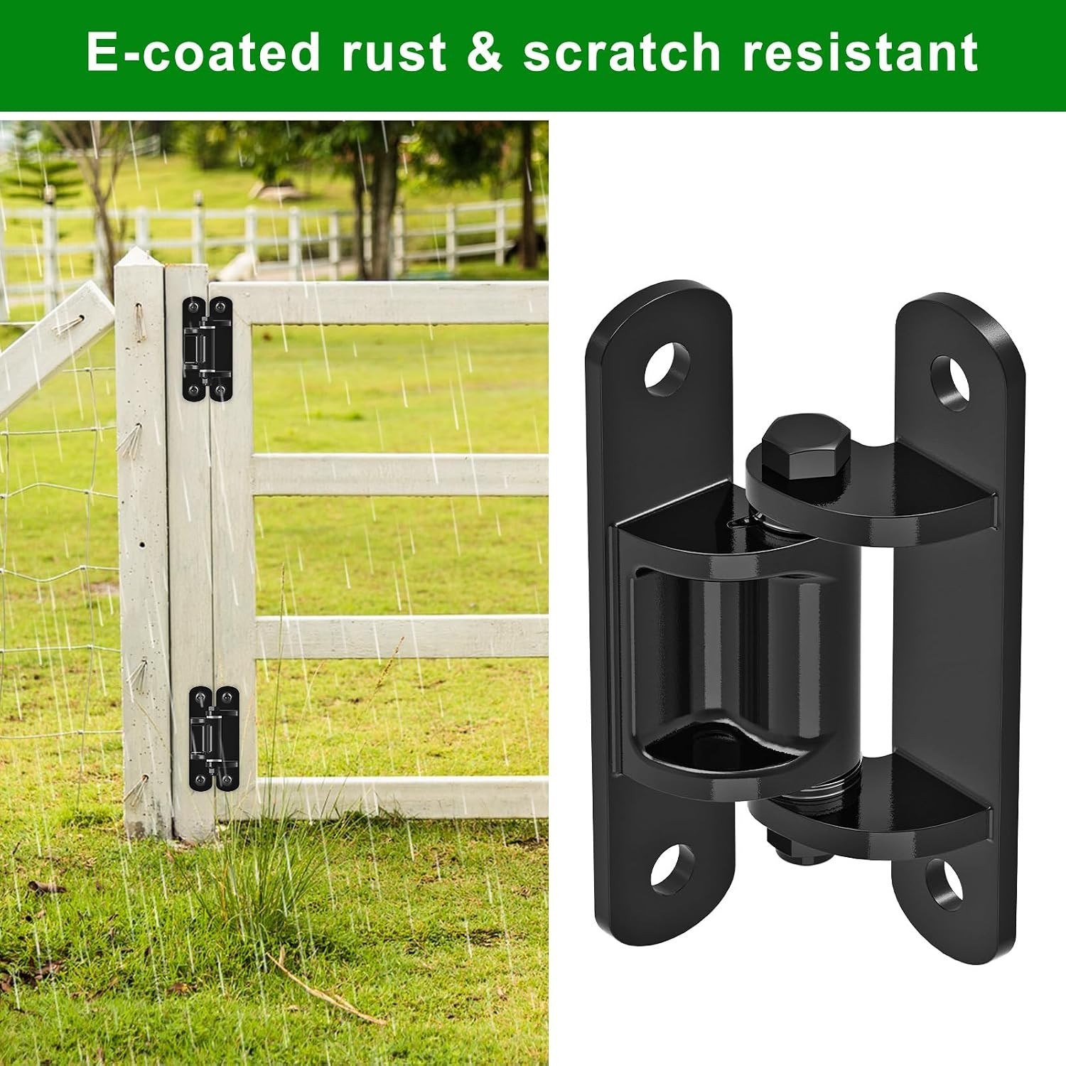 Heavy Duty 6.7” Gate Hinges 1100LB, Rust-Proof Steel, Anti-Sag Design (2Pcs)
