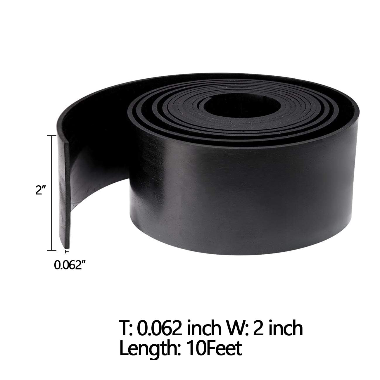 TORRAMI Solid Neoprene Rubber Strips Roll 1/16 (.062) inch Thick X 2 inch Wide X