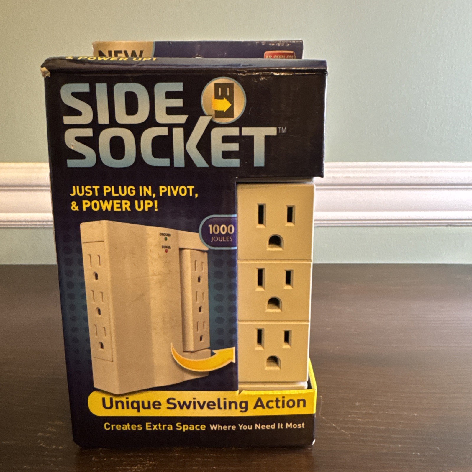 Side Socket 6 Outlet Swivel Power Strip Surge Protector Slim Space-Saver SS2