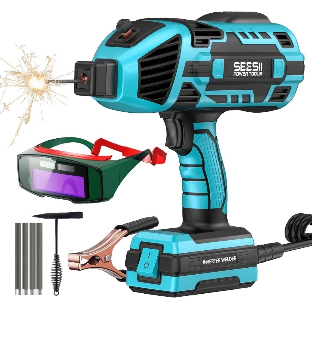 Portable Welder Handheld, 110V 120A Portable Welder with Welding Goggles