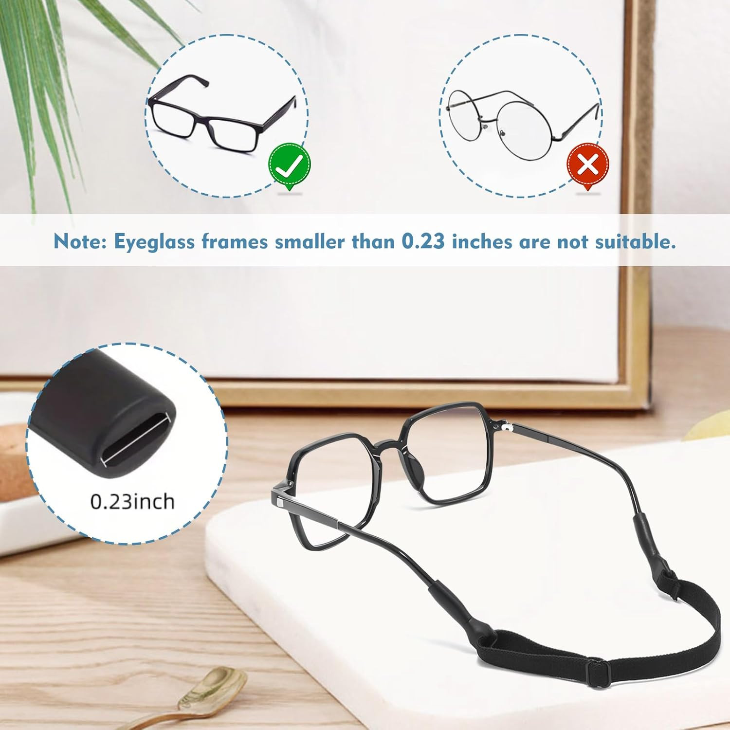 4 Pack Adjustable Eyeglass Strap Anti Slip Sports Glasses Holder 8.5-12.5In