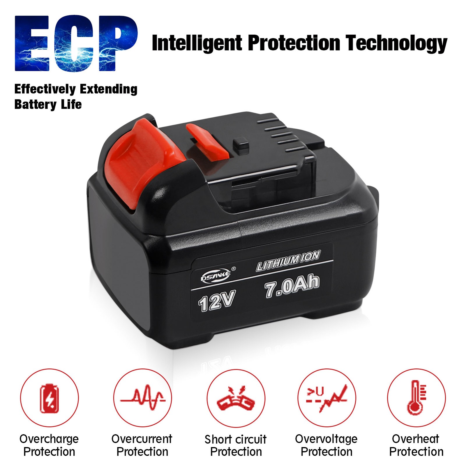 2X 12v 7.0Ah Li-Ion Battery For Dewalt 12 Volt Max DCB127 DCB120 DCB121 DCB101