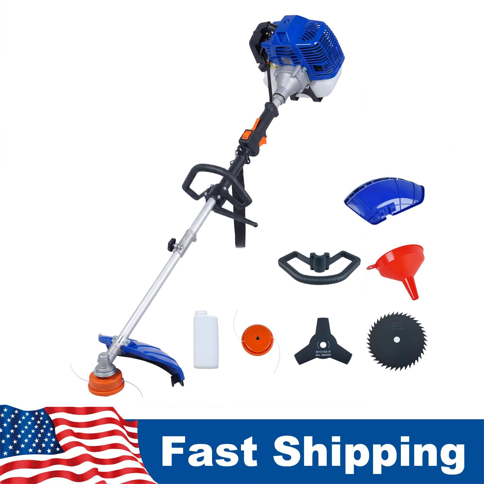 43CC Weed Wacker Gas Powered, 3-in-1 Gas Weed Eater 2-Cycle String Trimmer Yard